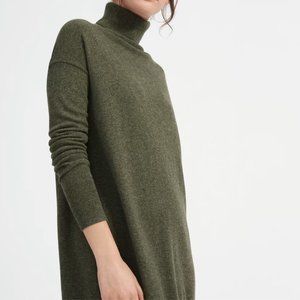 Everlane | EUC The Cashmere Turtleneck Dress | XXS | Loden Green